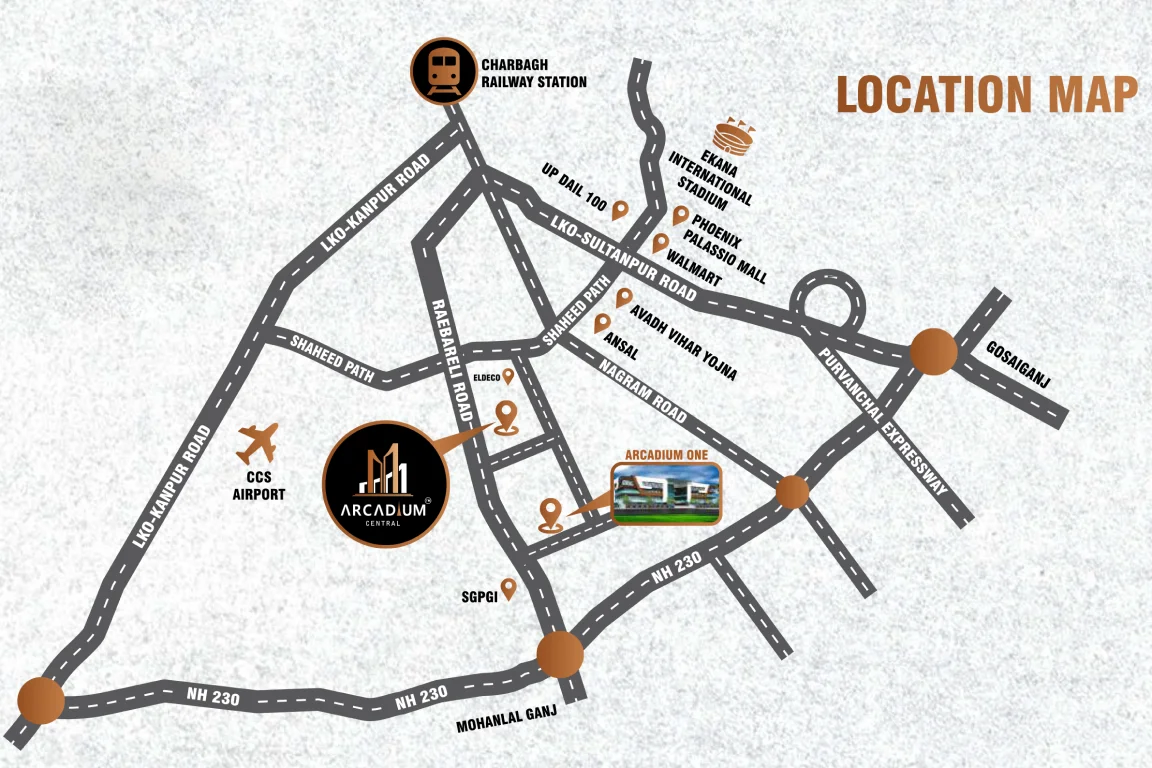 Arcadium Centra location map